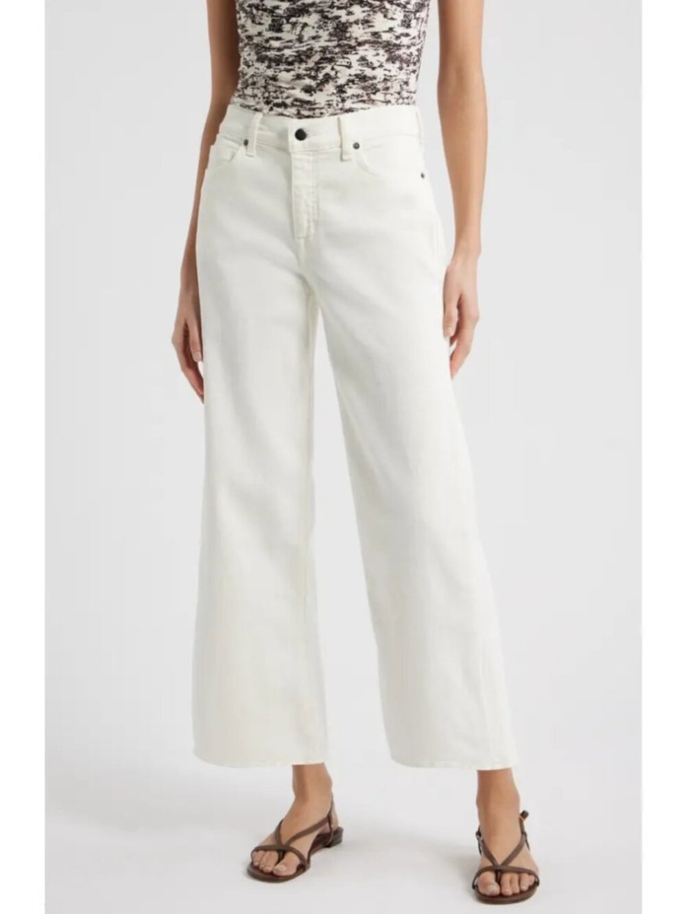 Nordstorm Stella High Rise Wide Leg Jeans Virginia Waash White Classic Sz 28 NWT